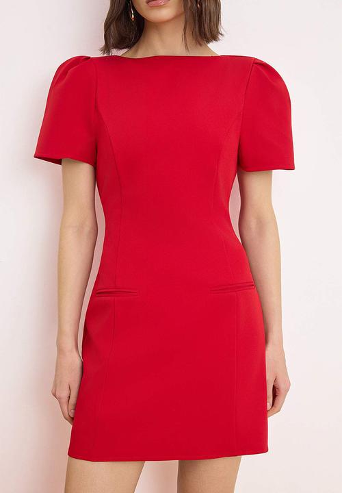 Trendyol - Pocket Detail Mini Dress - Red
