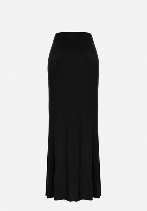 Trendyol - Bodycon Accessory Detail Maxi Skirt - Black