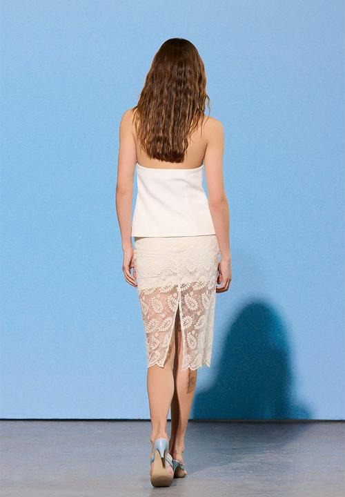 Trendyol - Limited Edition Embroidered Tulle Midi Skirt - White