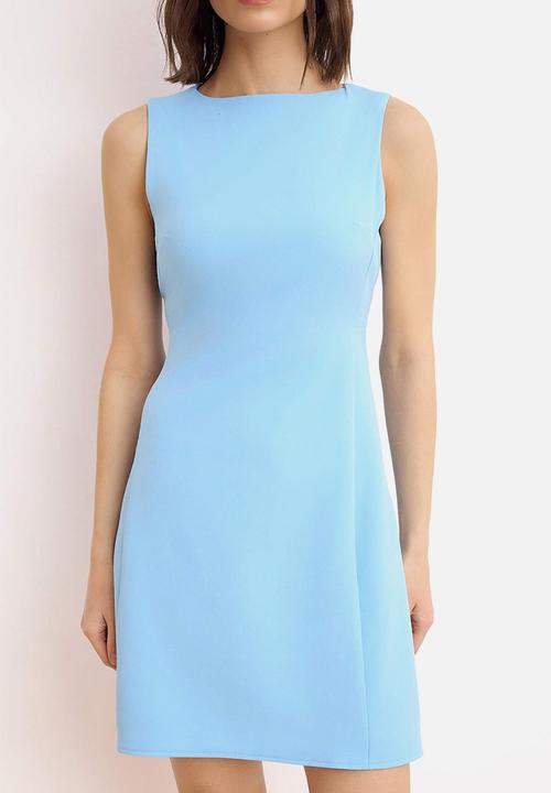 Trendyol - A-Line Mini Woven Dress - Blue