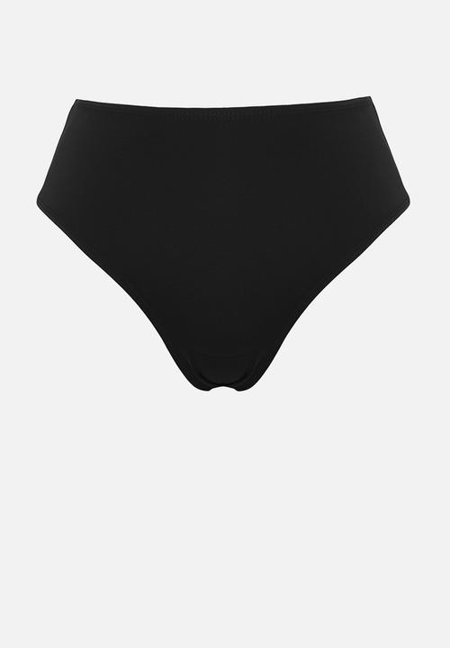 Trendyol - Flounce u-neck swimsuit - black