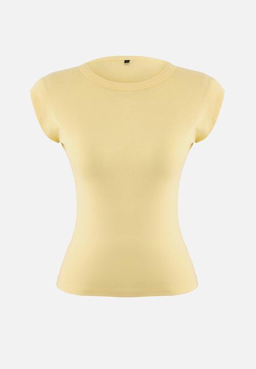 Trendyol - Fitted Knit Blouse with Moon Sleeves - Light Yellow