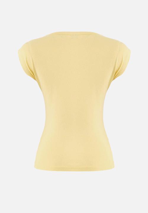 Trendyol - Fitted Knit Blouse with Moon Sleeves - Light Yellow