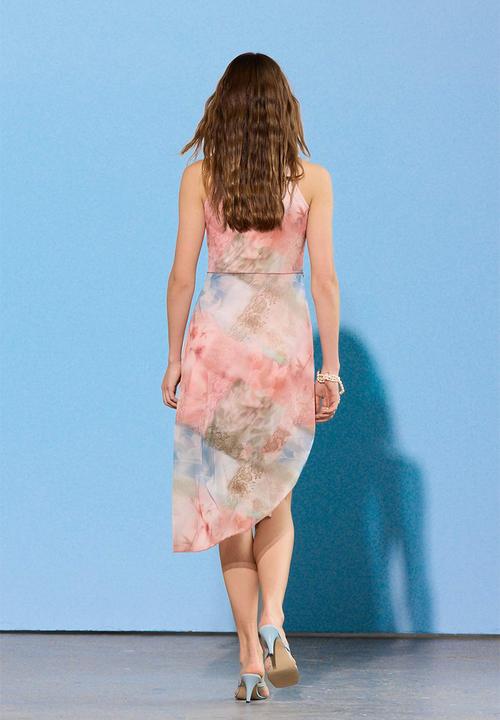 Trendyol - Limited Edition Abstract Print Halter Neck Tulle Dress - Multi