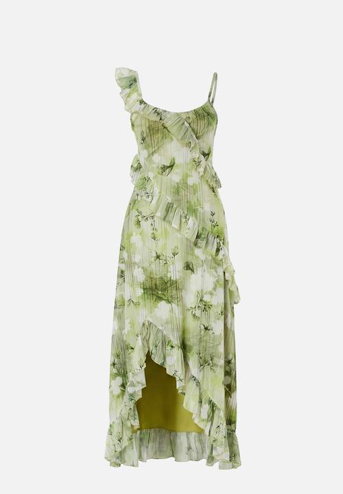 Trendyol - Limited Edition Bell-Shaped Tulle Dress with Spaghetti Straps - green