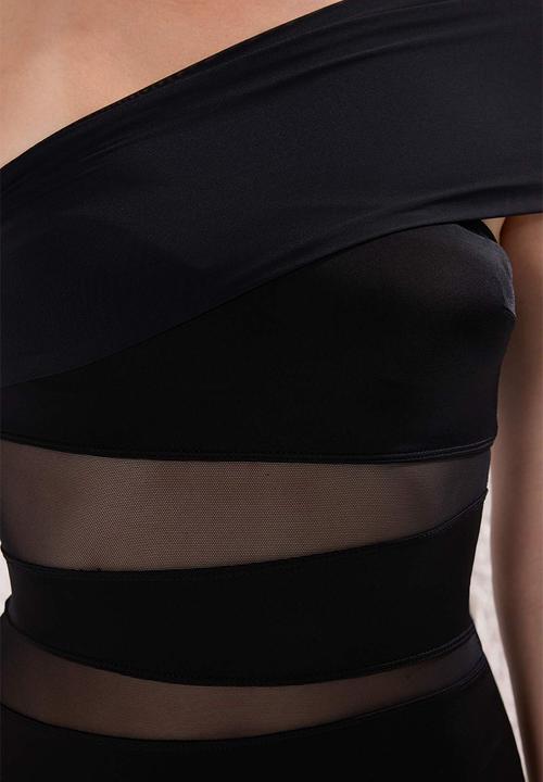 Trendyol - Mesh detailed swimsuit - black