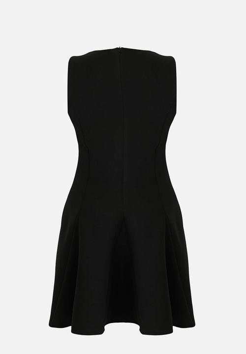 Trendyol - Plus bow cutout mini woven dress - black
