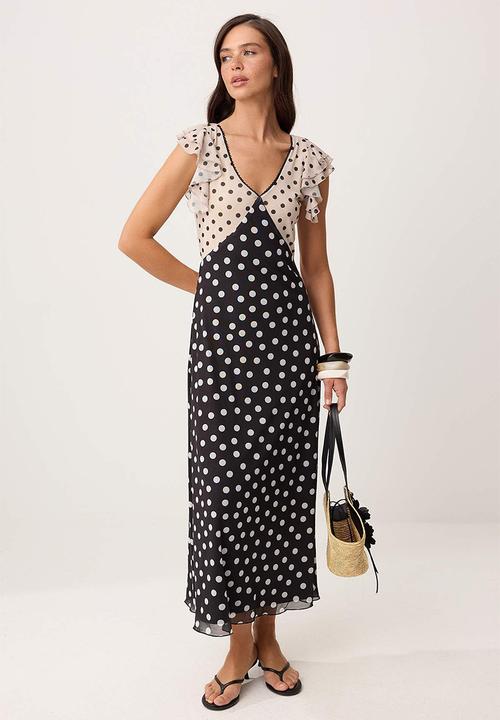 Trendyol - Polka Dot A-Line Tulle Dress - Multi