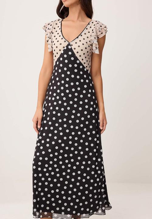 Trendyol - Polka Dot A-Line Tulle Dress - Multi