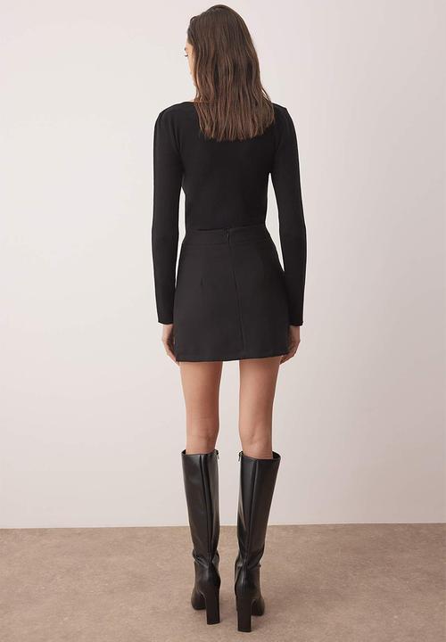 Trendyol - Accessory Detail Mini Skirt - Black