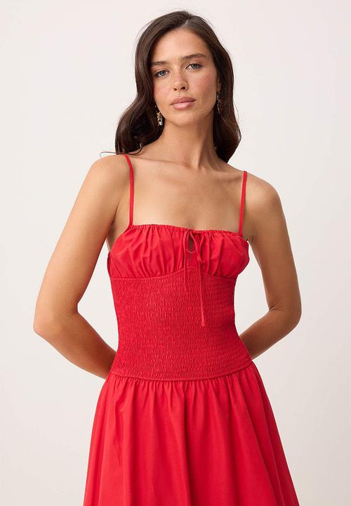 Trendyol - Gipe Detail Maxi Dress - Red