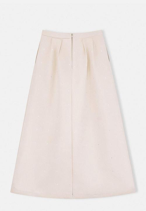 Trendyol - Long Denim Skirt - Beige