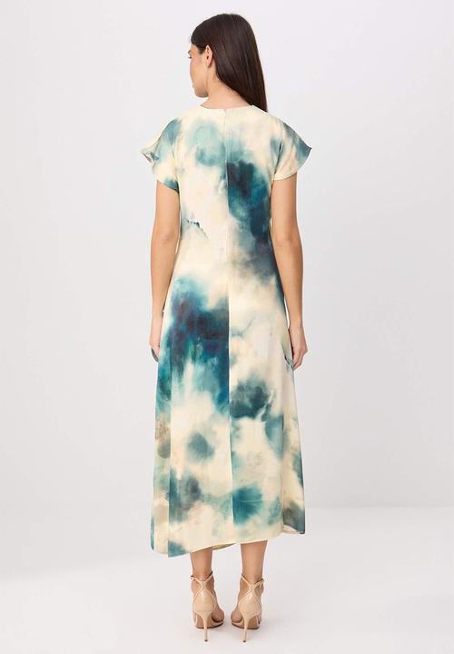 Trendyol - Abstract Print Straight-Cut Midi Dress - Multi