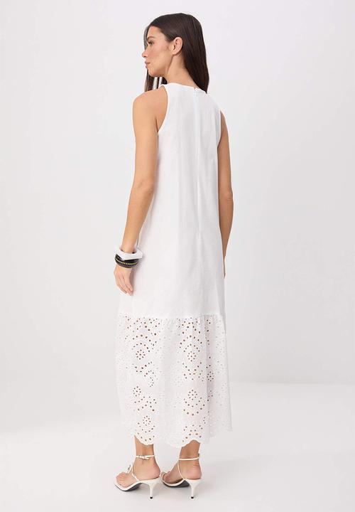 Trendyol - Broderie Detail Maxi Dress - White