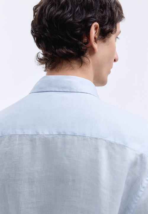 H&M - Slim fit linen shirt - light blue