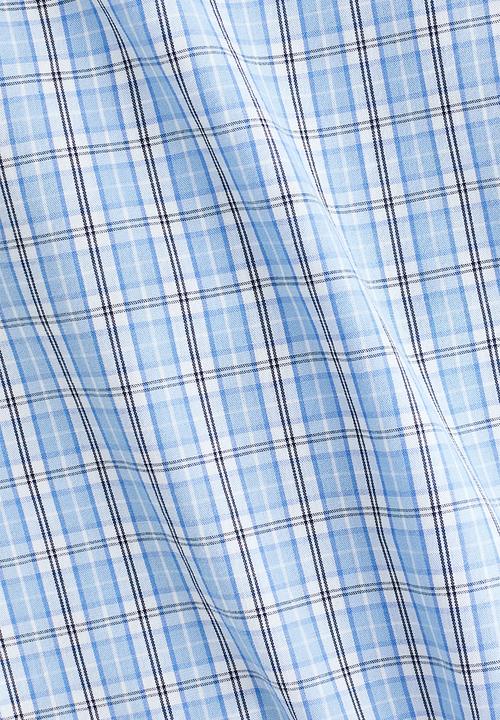 H&M - Relaxed fit poplin trousers - light blue/checked