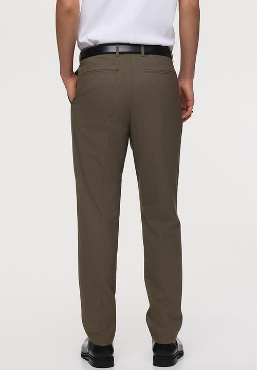 H&M - Slim fit suit trousers - khaki green