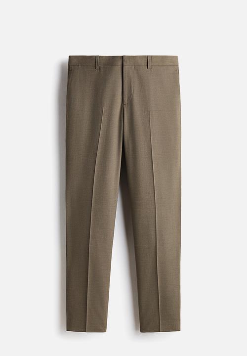 H&M - Slim fit suit trousers - khaki green