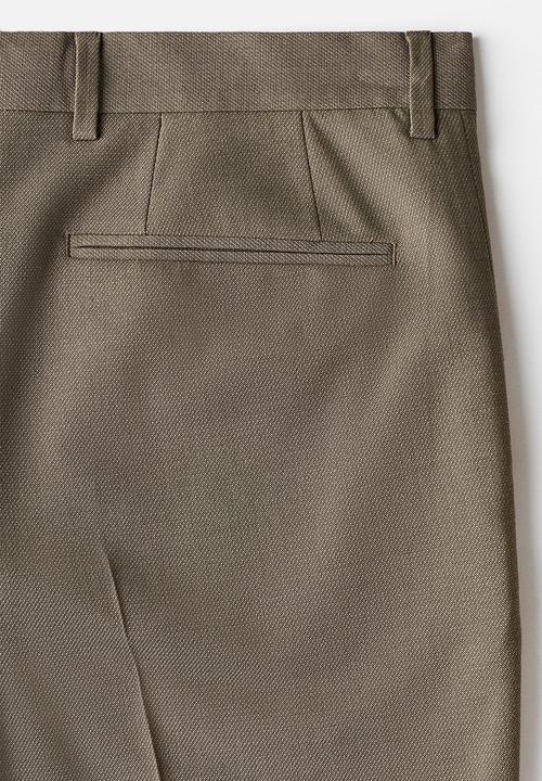 H&M - Slim fit suit trousers - khaki green