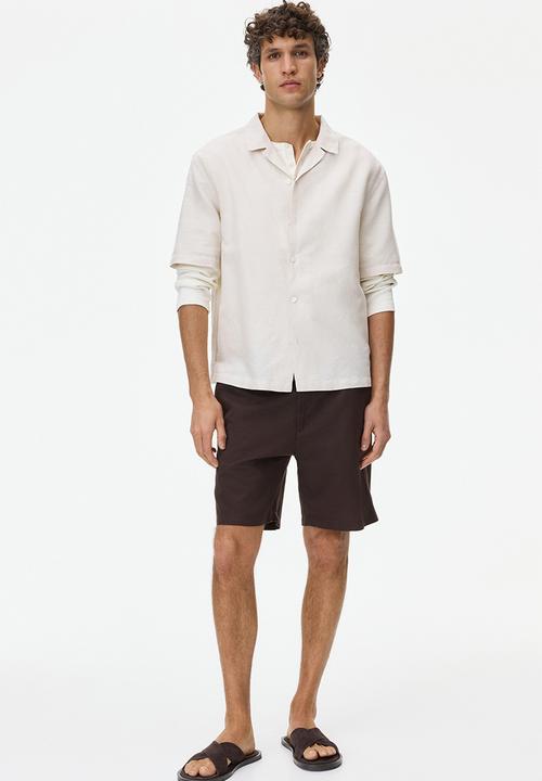 H&M - Relaxed fit linen-blend resort shirt  - light beige