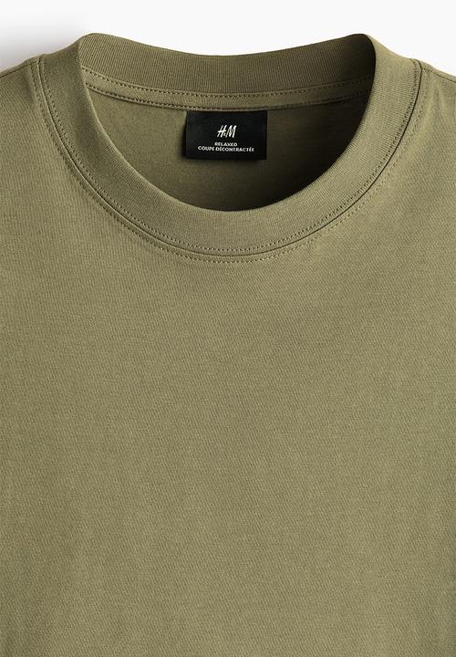H&M - Relaxed fit t-shirt - khaki green