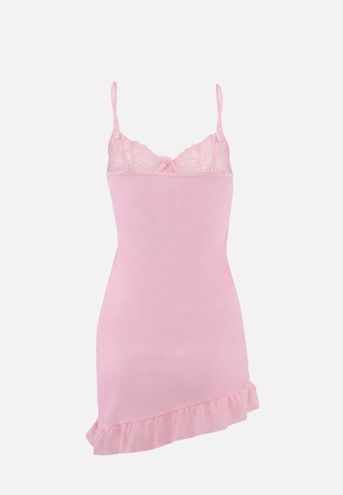 Trendyol - Drawstring strap panty babydoll / nightgown - pink