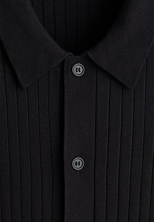 H&M - Regular fit rib-knit shirt - dark blue