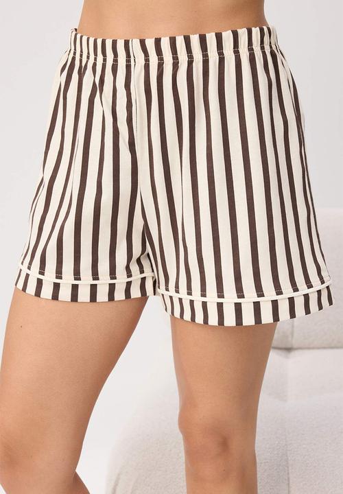 Trendyol - Striped pajamas set - brown