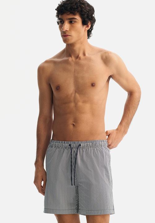 seersucker swim shorts - blue/striped