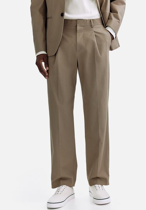 H&M - Regular fit suit trousers - khaki green