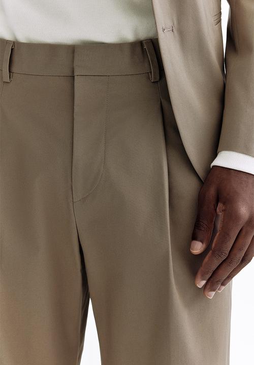 H&M - Regular fit suit trousers - khaki green
