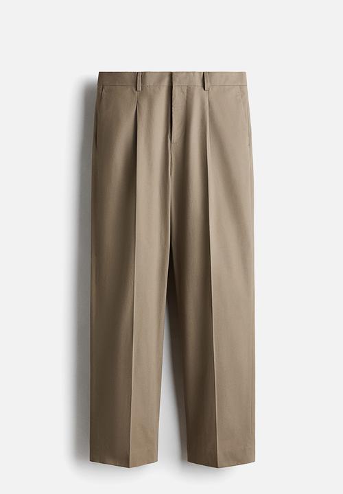H&M - Regular fit suit trousers - khaki green