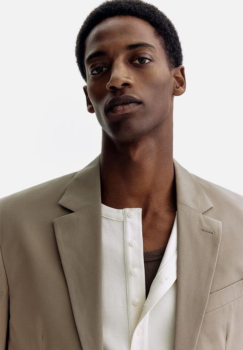 H&M - Regular fit single-breasted jacket - khaki green