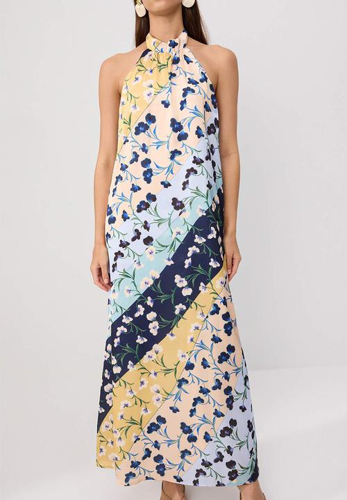 Trendyol - Floral Backless Maxi Dress - Multicolour
