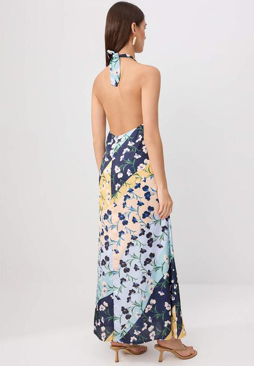 Trendyol - Floral Backless Maxi Dress - Multicolour