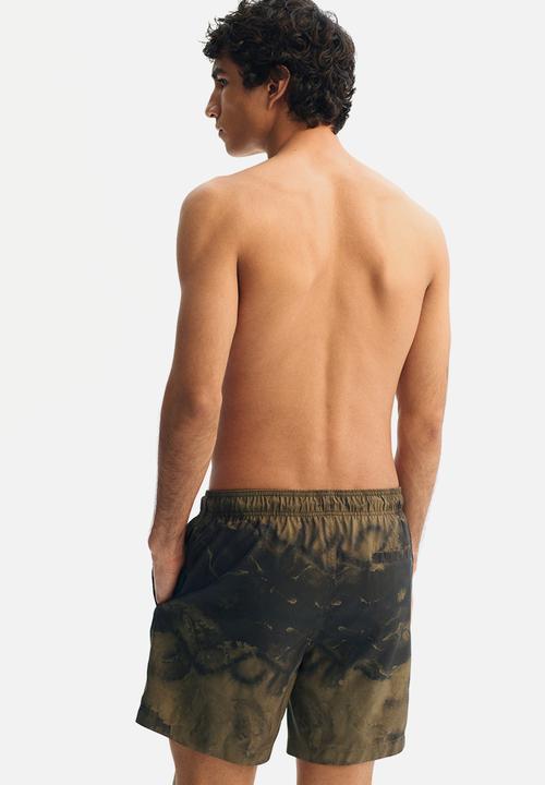 H&M - Swim shorts - khaki green/tie-dye