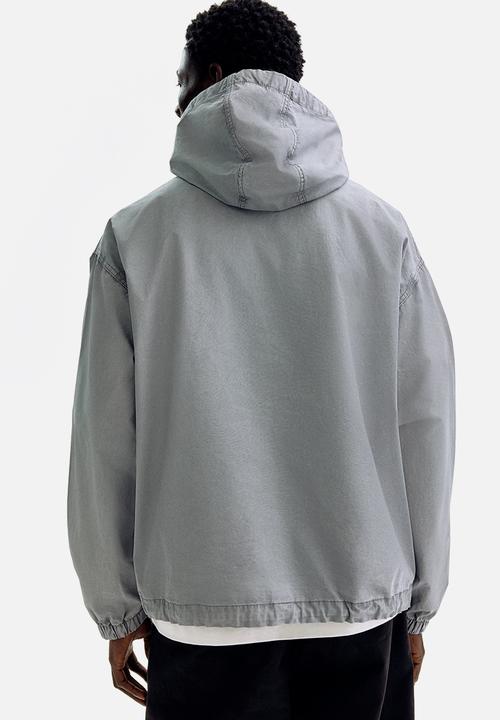 H&M - Loose fit cotton popover jacket - light grey/system