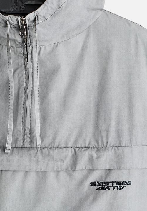 H&M - Loose fit cotton popover jacket - light grey/system