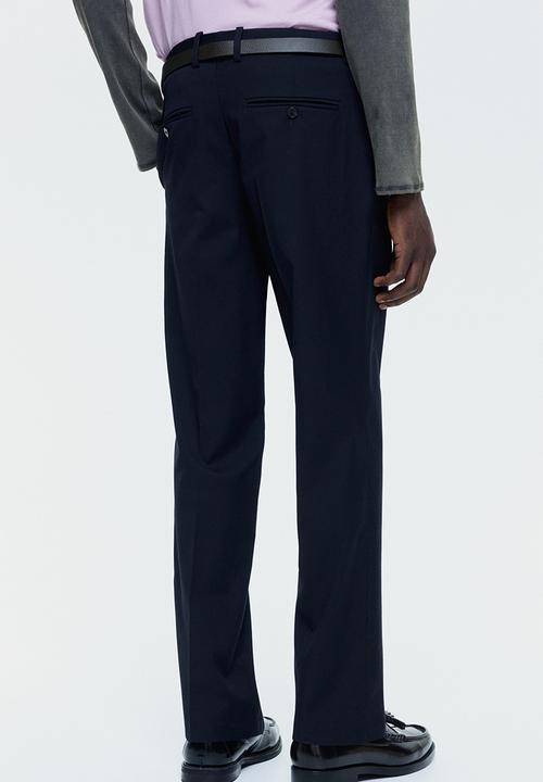 H&M - Regular fit tailored trousers - navy blue