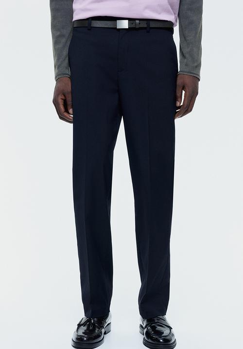 H&M - Regular fit tailored trousers - navy blue
