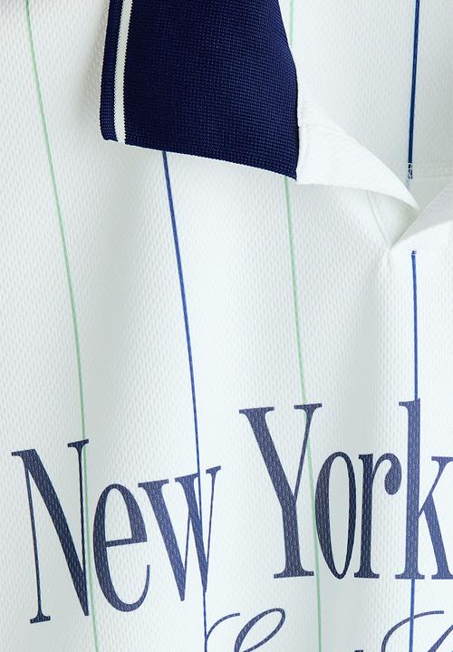 H&M - Loose fit football shirt - white/new york league