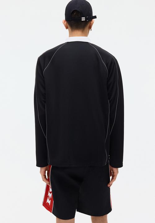 H&M - Loose fit printed polo shirt - black/honda