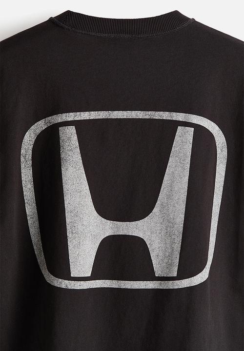 H&M - Loose fit printed T-shirt - black/honda