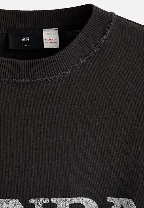 H&M - Loose fit printed T-shirt - black/honda