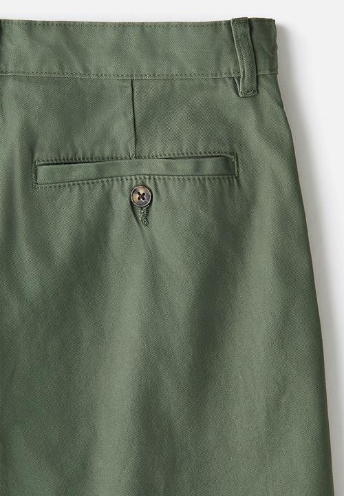 H&M - Relaxed fit chino shorts - khaki green