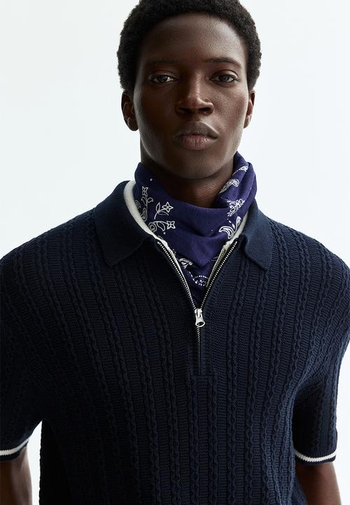 H&M - Relaxed fit cotton polo shirt - navy blue