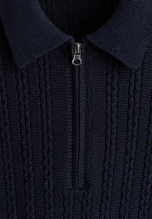 H&M - Relaxed fit cotton polo shirt - navy blue