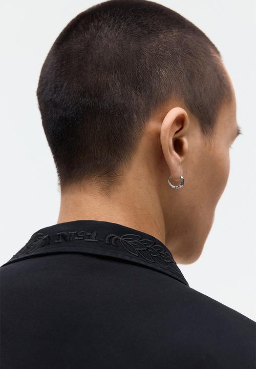 H&M - Relaxed fit cotton shirt - black/honda