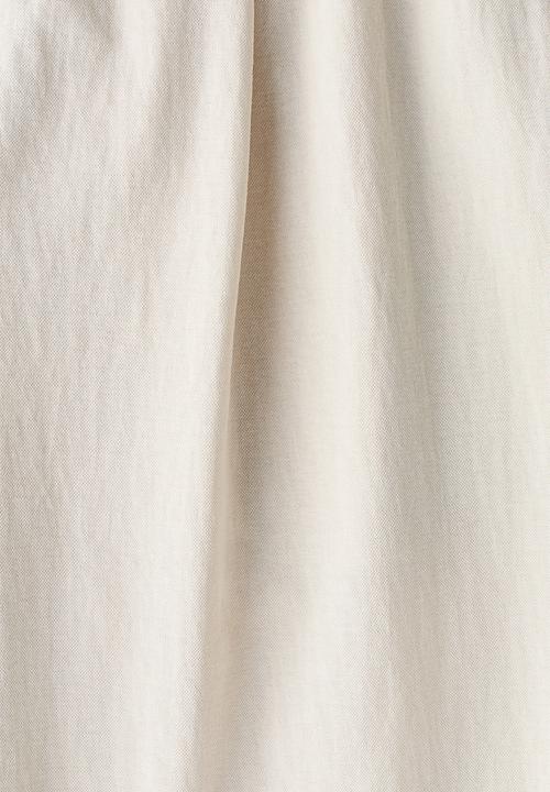 H&M - Regular fit cotton-blend trousers - light beige