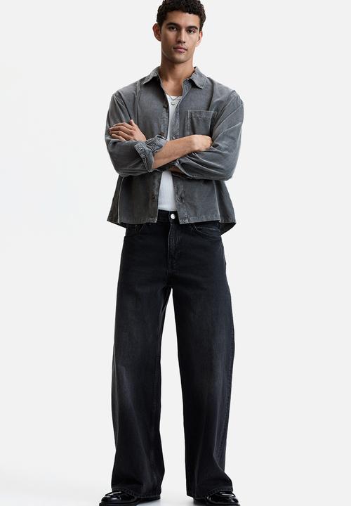 H&M - Relaxed fit boxy corduroy shirt - grey